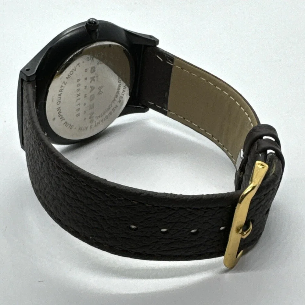 Skagen 805XLTBB Men's Brown Leather Strap Analog Dial Quartz Wrist Watch AEA289